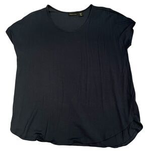 ADRIENNE VITTADINI Navy Blue Short Sleeve Scoop Neck Blouse Size XL